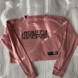 Grunt Style Pink Beautiful Badass Crop Top